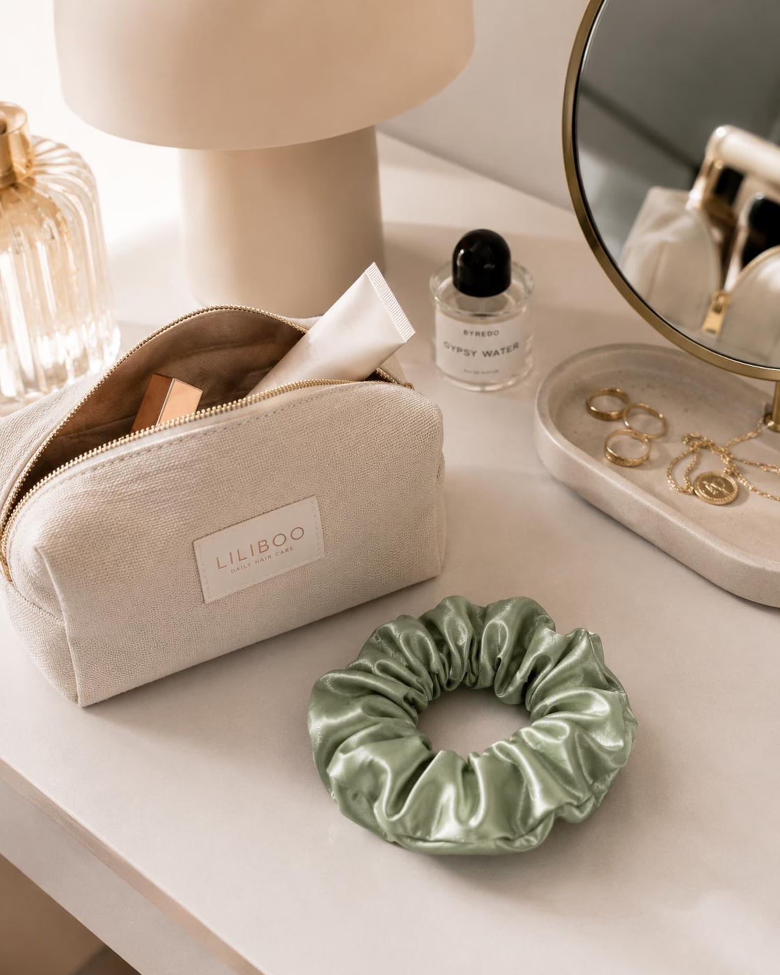 Sage Green Mulberry Silk Scrunchie