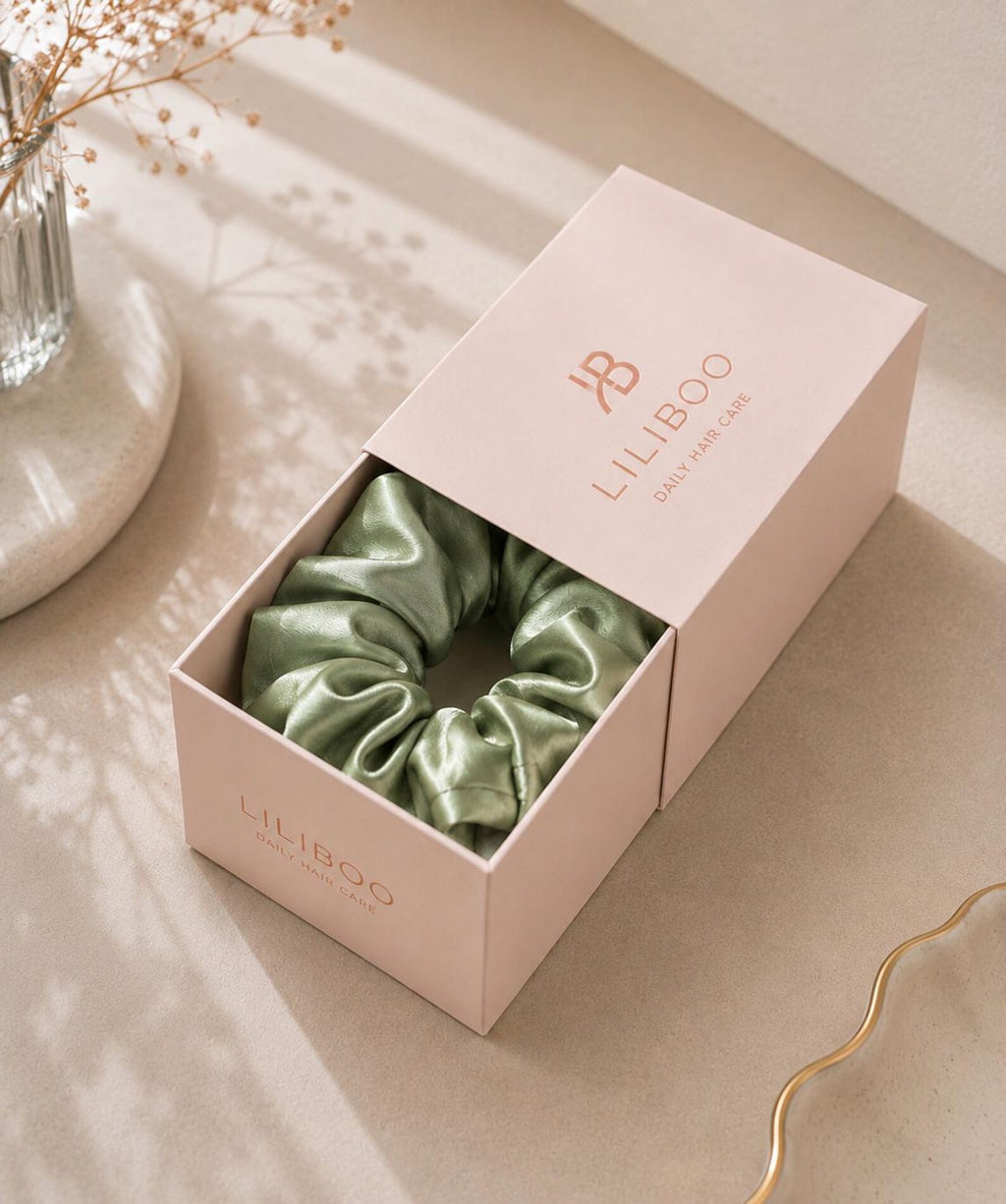 Sage Green Mulberry Silk Scrunchie