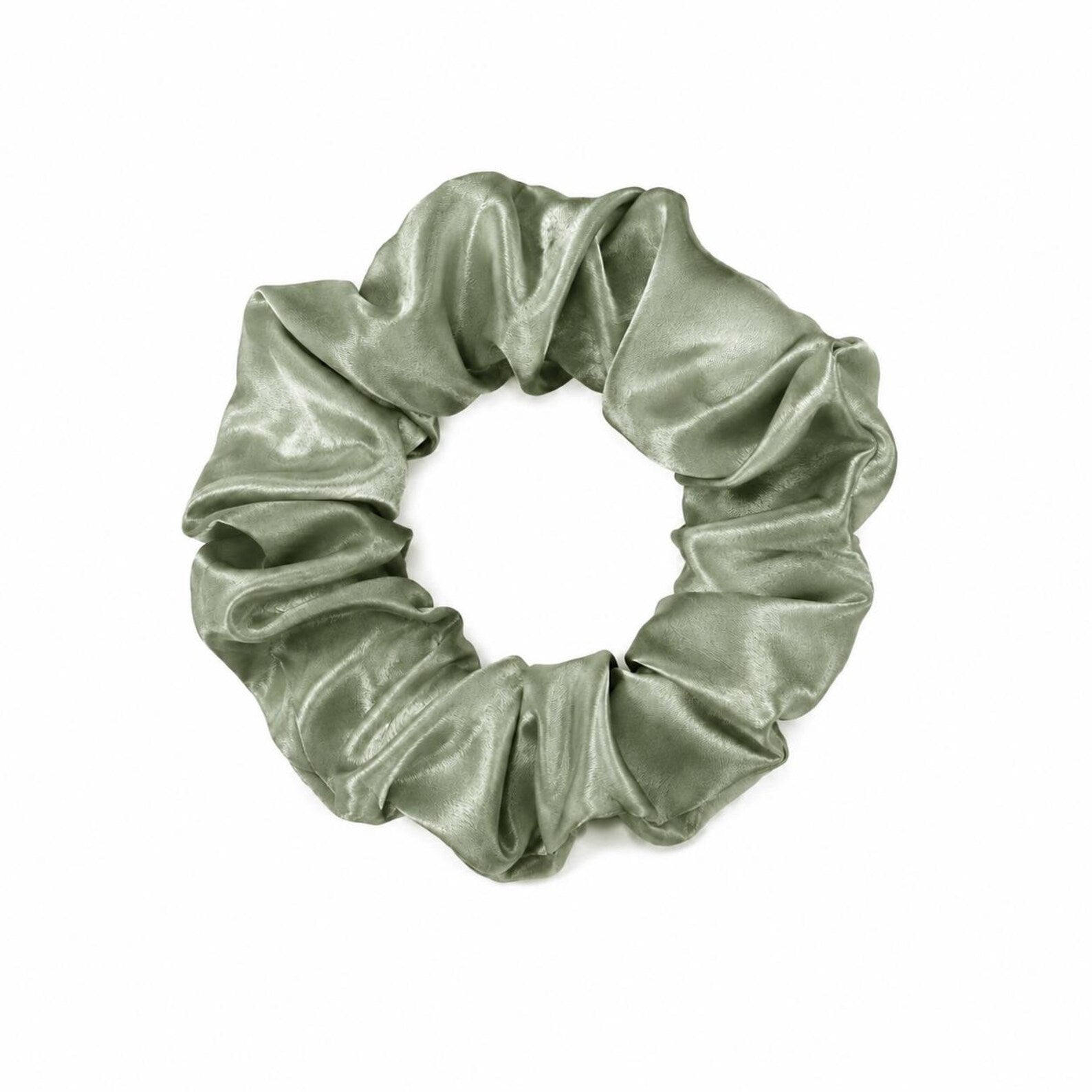 Sage Green Mulberry Silk Scrunchie