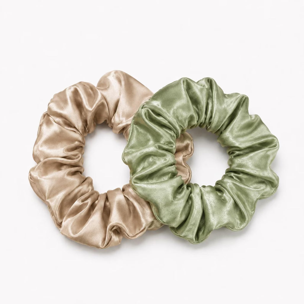 Mulberry Silk Scrunchie Set of 2 – Gentle on Hair, Luxuriously Soft
