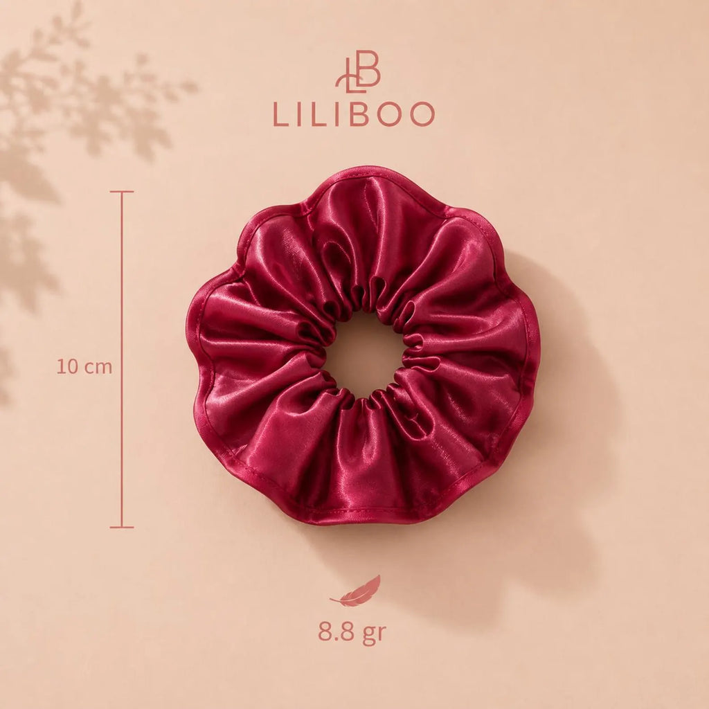 Burgundy Silk Scrunchie Set (Pack of 3)