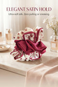 Burgundy Silk Scrunchie Set (Pack of 3)